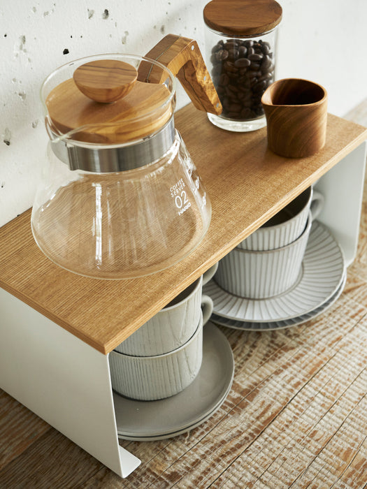 Stackable Oak Wood Kitchen Shelf Tower