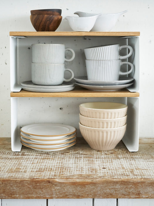Stackable Oak Wood Kitchen Shelf Tower