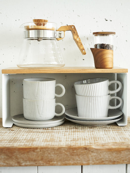 Stackable Oak Wood Kitchen Shelf Tower