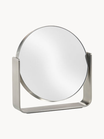 Ume Stainless Steel Round Cosmetic Mirror with Magnification