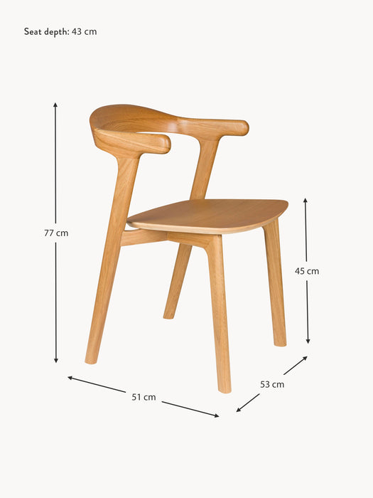 Wooden Dining Chairs Northwood with Armrests Set of 2