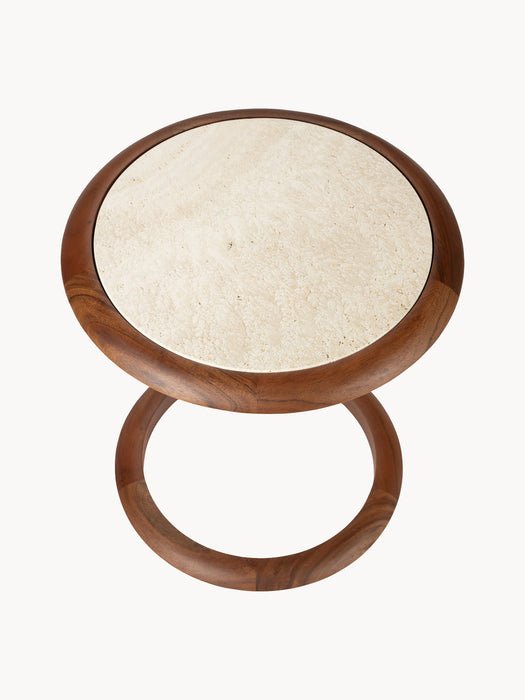 Travertine Side Table Doppio