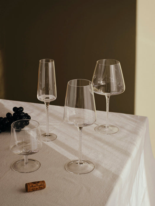 Mouth-Blown White Wine Glasses Bellevue, Set of 4