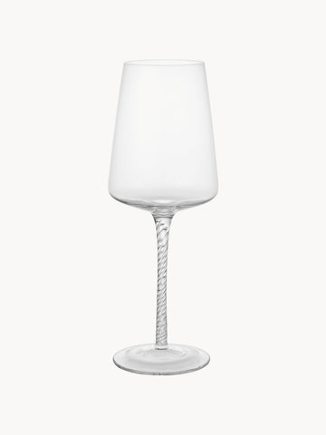 Mouth-Blown White Wine Glasses Bellevue, Set of 4