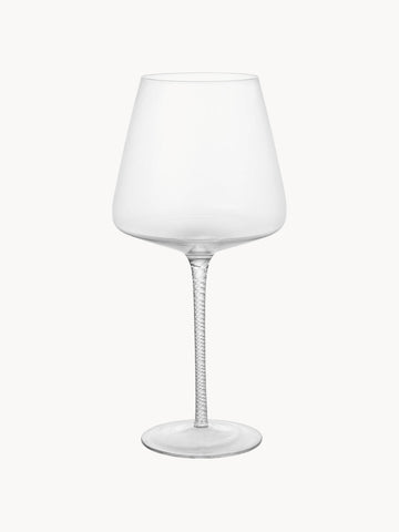 Mouth-Blown Red Wine Glasses Bellevue, Set of 4