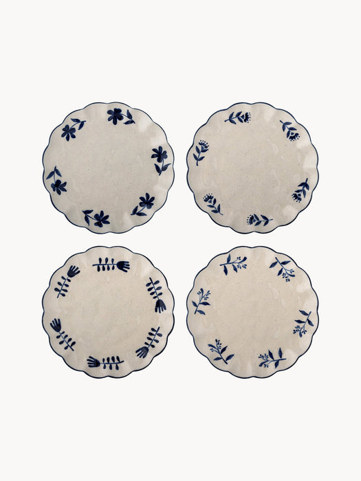Hand-Painted Breakfast Plates Eimy Set of 4