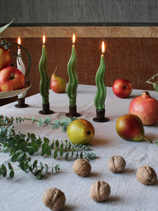 Handmade Dinner Candles Organic Set of 4