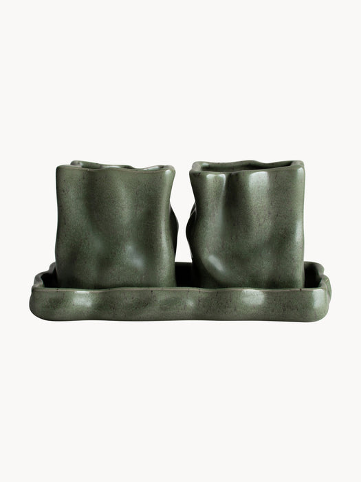 Kitchen Storage Jars Herb with Tray Set of 3