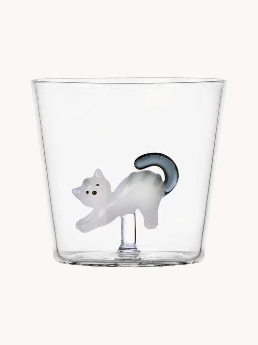 Handmade Borosilicate Tumbler Tabby Cat