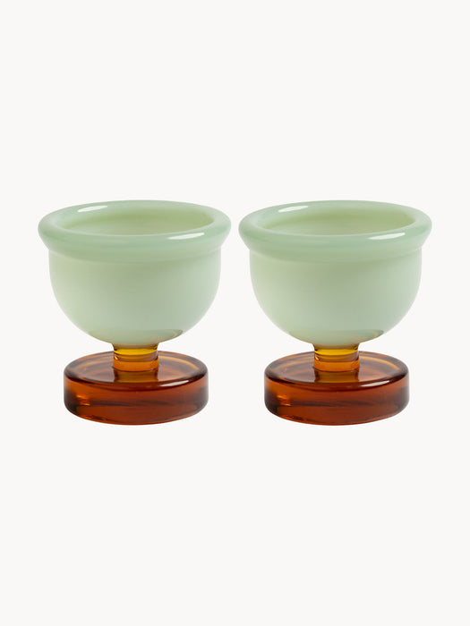 Handmade Borosilicate Egg Cups Cantine, Set of 2