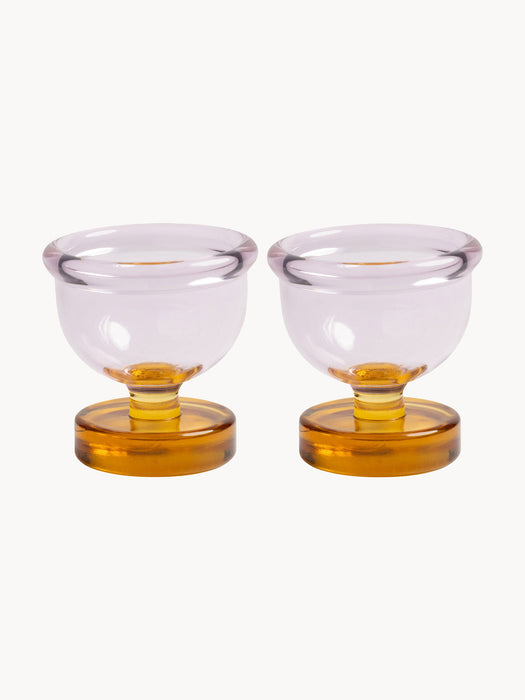 Handmade Borosilicate Egg Cups Cantine, Set of 2