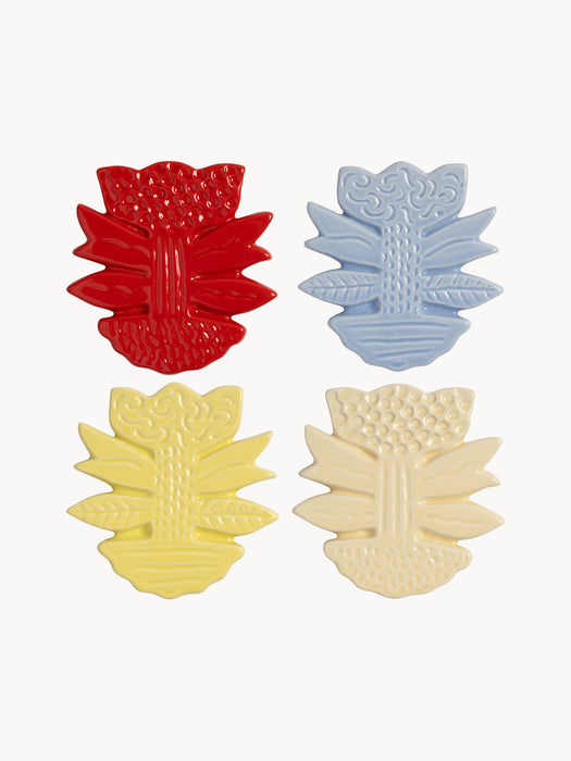 Handmade Coasters Blume, Set of 4