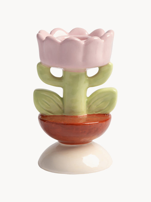 Hand-painted Candle Holder Blume