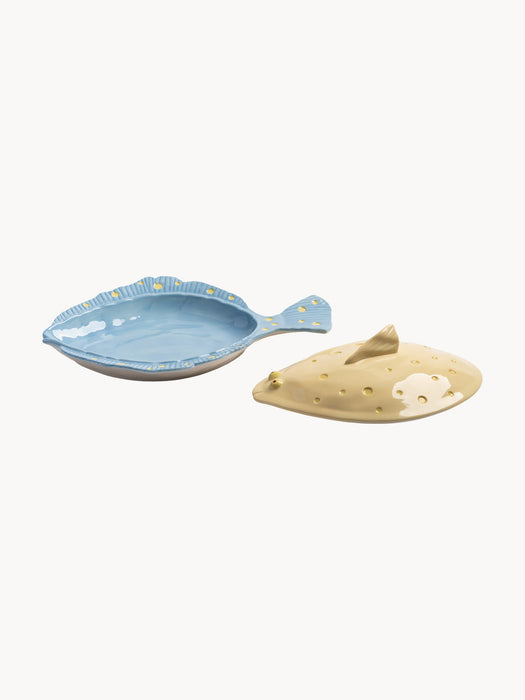 Handmade Serving Platter Tureen with Lid, Set of 2