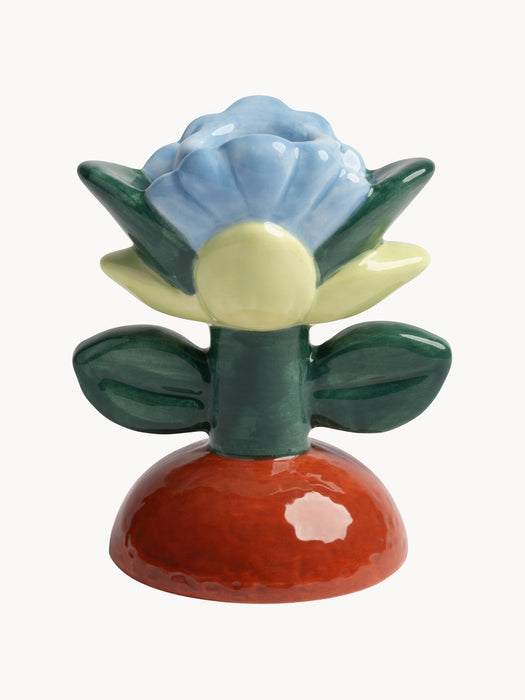 Hand-Painted Candle Holder Blume