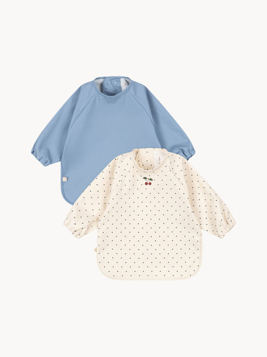Bibs Navy Dot with Sleeves Set of 2 Various Sizes