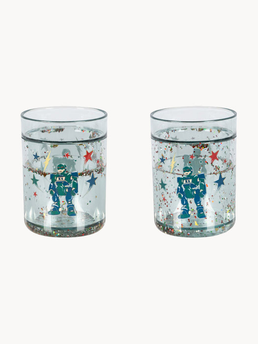Kids Glitter Tumblers Hero Robot Set of 2