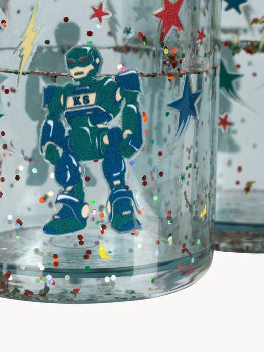 Kids Glitter Tumblers Hero Robot Set of 2