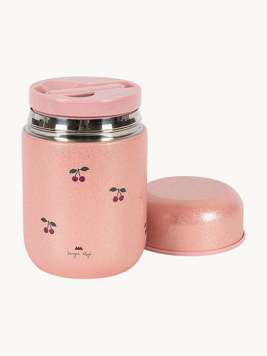 Glitter Thermo Food Jar Cherry