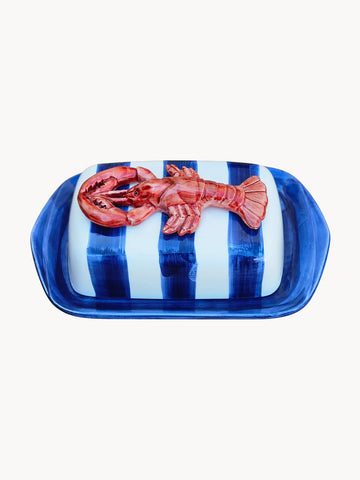 Lobster Hand-Painted Butter Dish