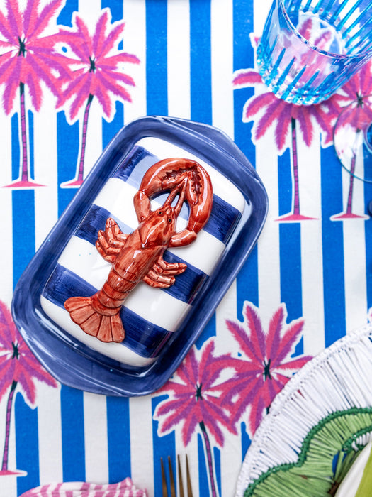 Hand-Painted Butter Dish Lobster