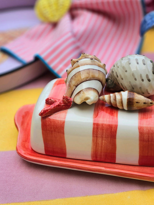 Hand-Painted Butter Dish Shell