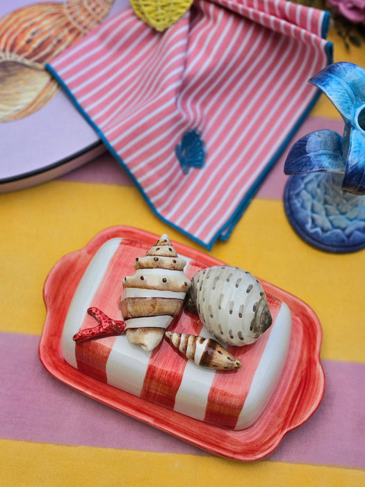 Hand-Painted Butter Dish Shell