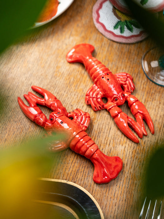 Lobster Hand-Painted Salt and Pepper Mills, Set of 2