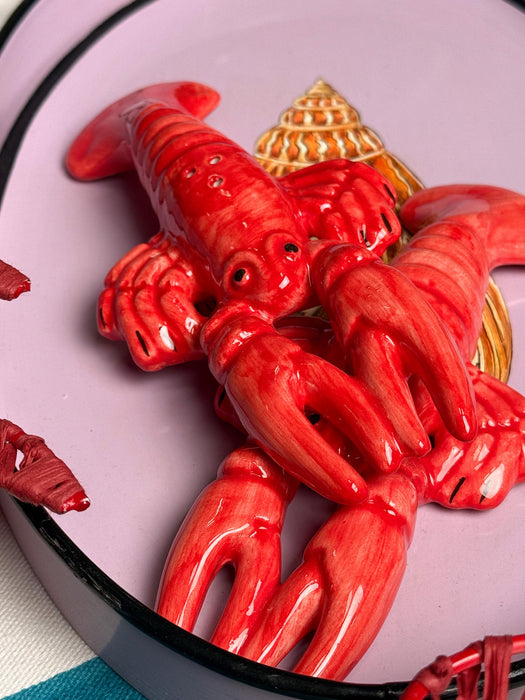 Hand-Painted Salt and Pepper Mills Lobster Set of 2