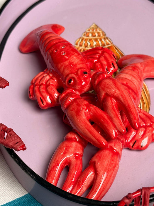 Lobster Hand-Painted Salt and Pepper Mills, Set of 2
