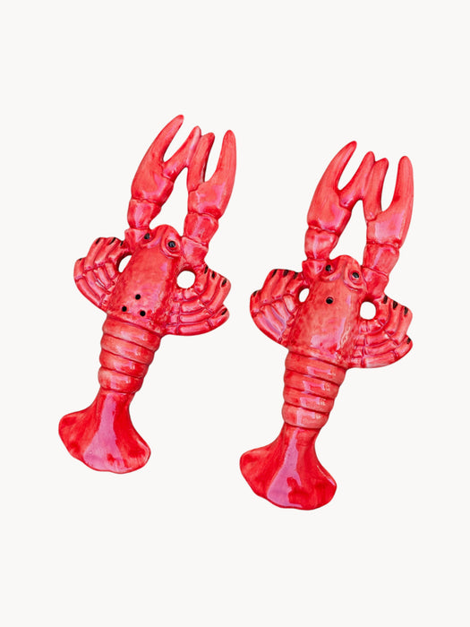 Lobster Hand-Painted Salt and Pepper Mills, Set of 2