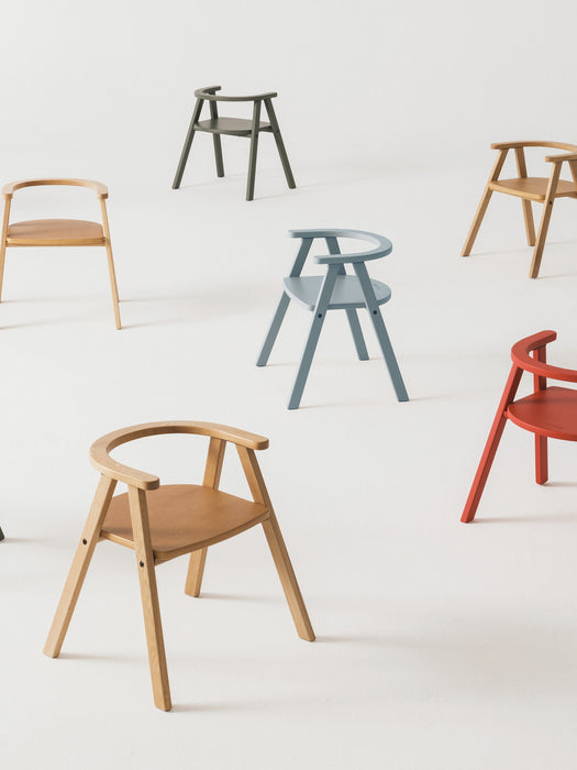 Kids Oak Wood Chair Growing Green