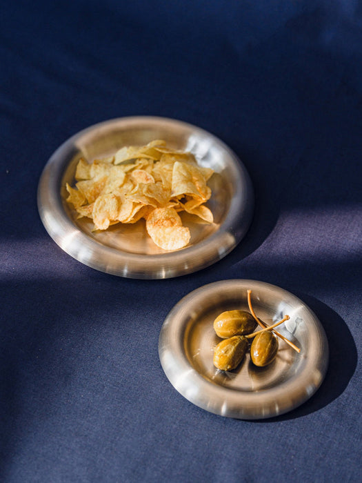 Stainless Steel Breakfast Plates Roto Set of 2