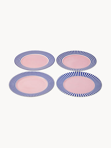 Aunty Porcelain Dinner Plates, Set of 4