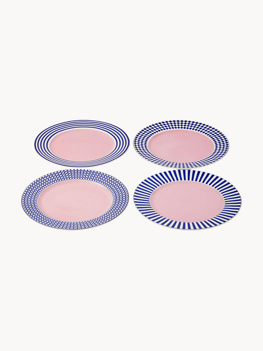 Aunty Porcelain Dinner Plates, Set of 4