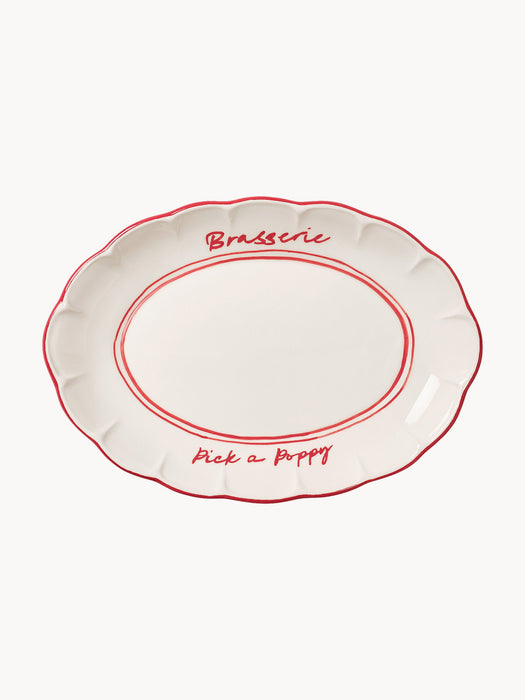 Hand-Painted Serving Platter Bistro