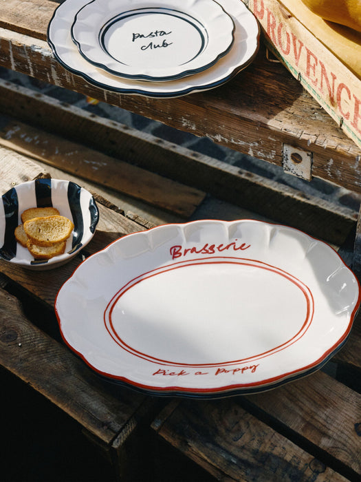 Hand-Painted Serving Platter Bistro