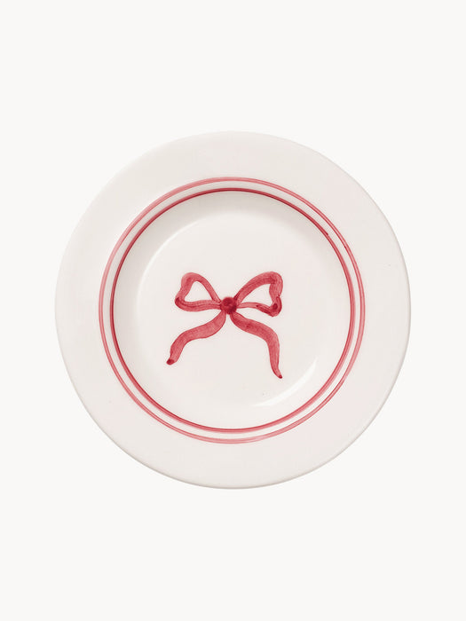 Hand-Painted Dessert Plate Bow