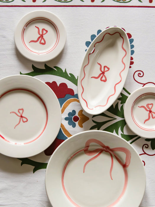 Hand-Painted Dessert Plate Bow