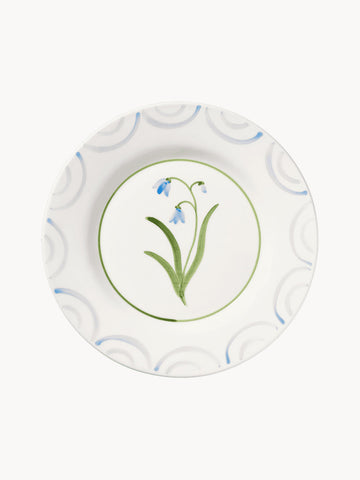 Cottage Flower Hand-Painted Breakfast Plate
