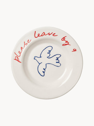Bird Hand-Painted Dessert Plate