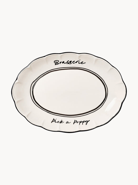 Hand-Painted Serving Platter Bistro