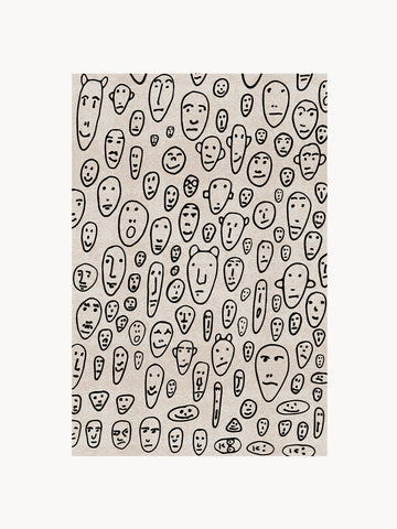 Floating Faces Low-Pile Rug