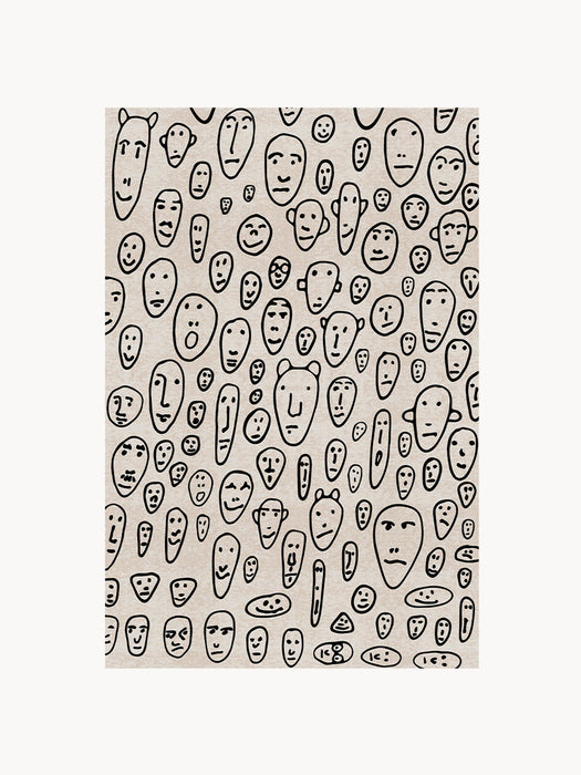 Floating Faces Low-Pile Rug