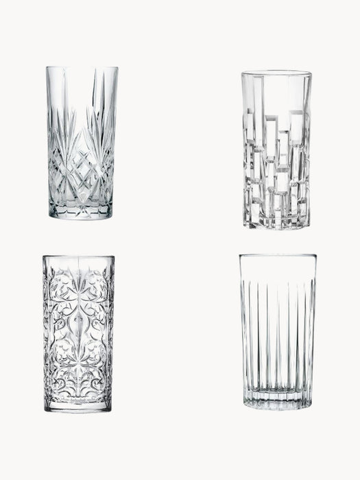 Crystal Highball Glasses Mixology Set of 4
