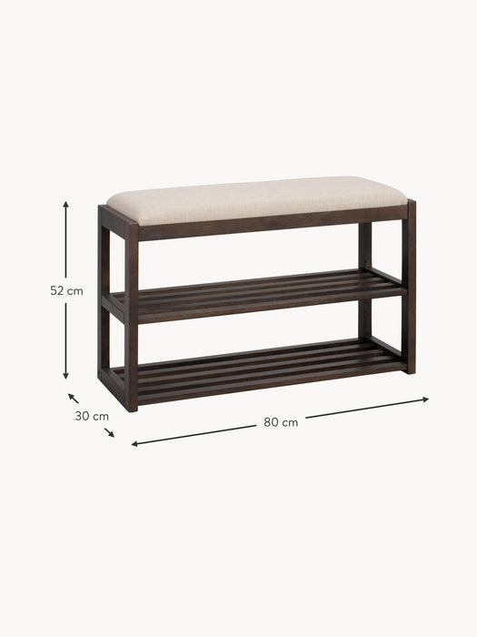 Oak Wood Bench Confetti with Shoe Rack