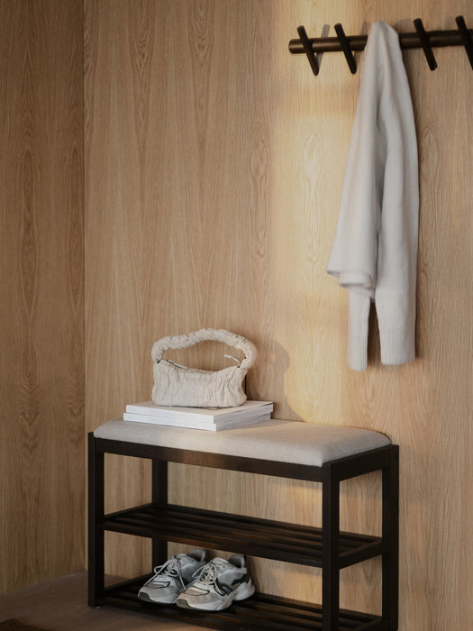 Oak Wood Bench Confetti with Shoe Rack