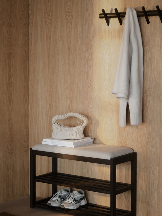 Oak Wood Bench Confetti with Shoe Rack