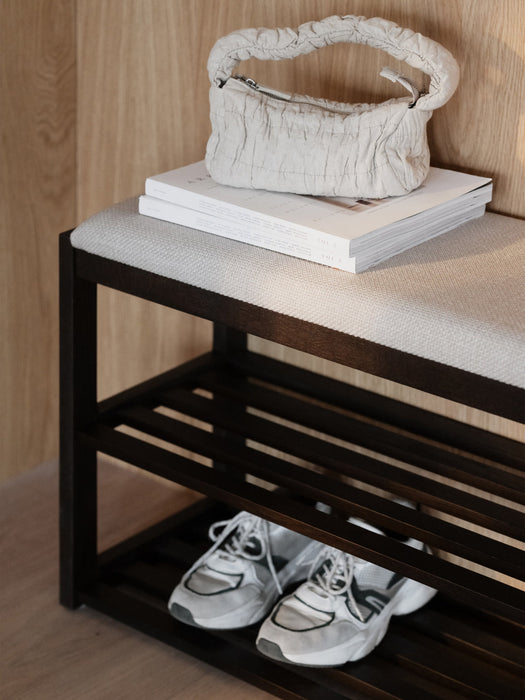 Oak Wood Bench Confetti with Shoe Rack