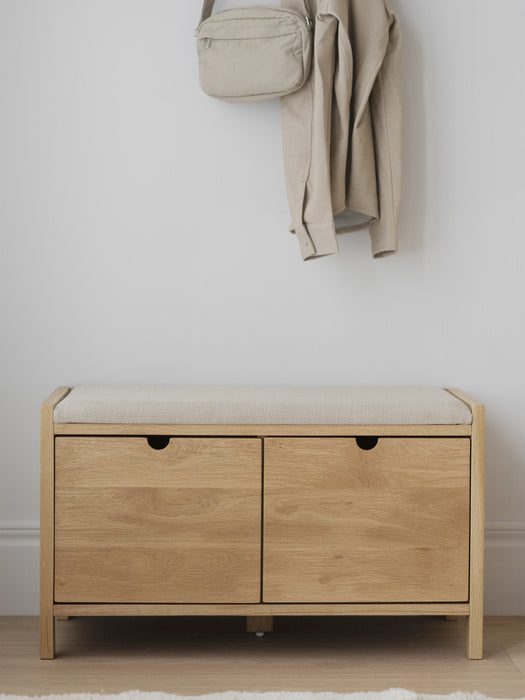 Upholstered Wooden Storage Bench Hillmond